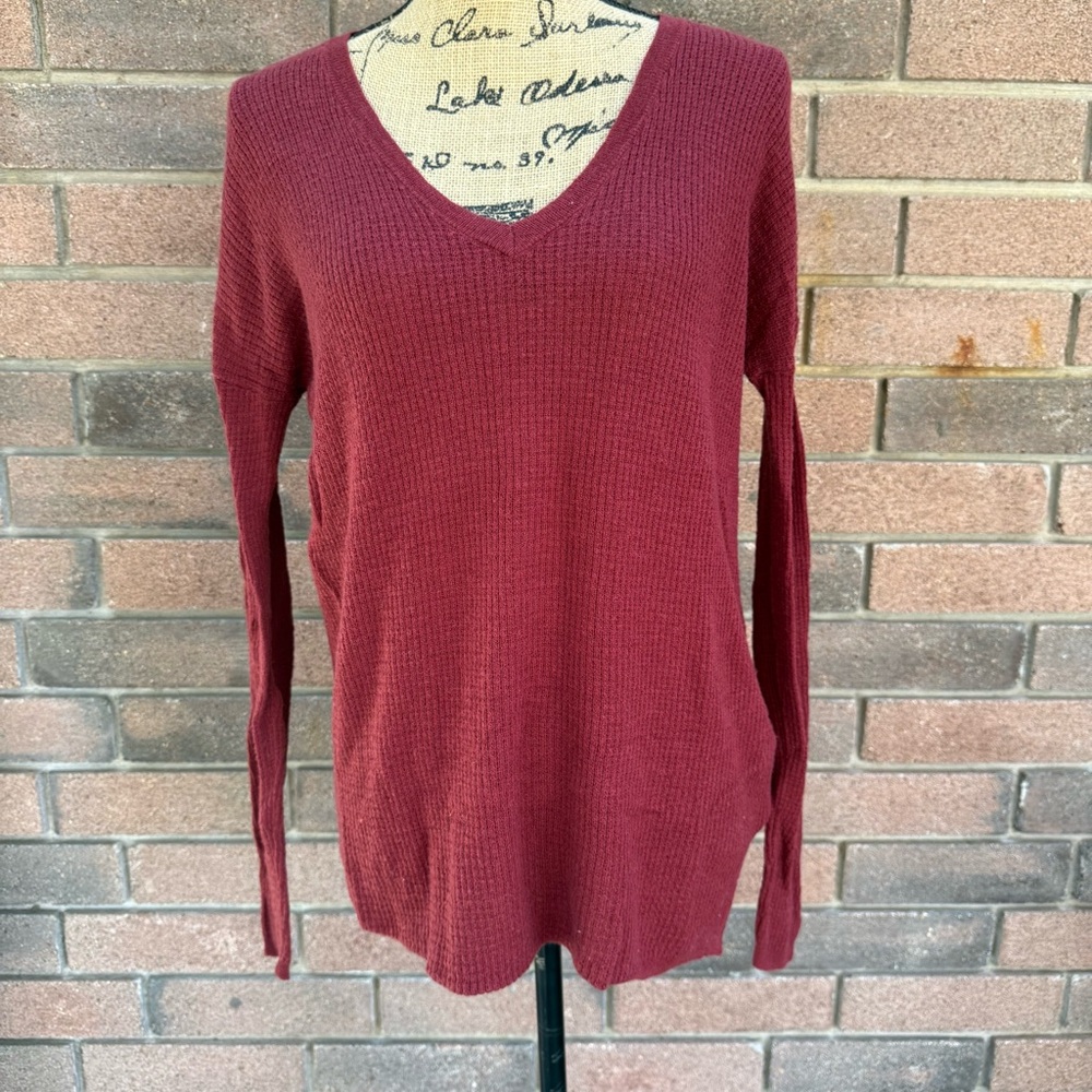 Soft Joie Deep Red Knit Long Sleeve Top Size Medium